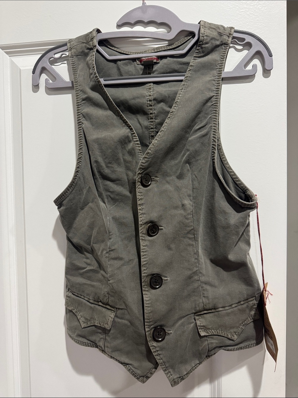 True Religion Olive Green Cotton Vest